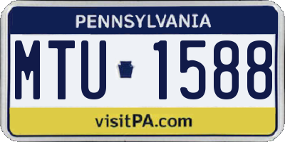 PA license plate MTU1588