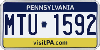 PA license plate MTU1592