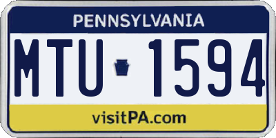 PA license plate MTU1594