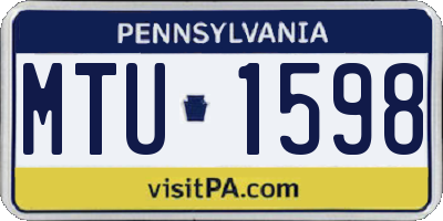 PA license plate MTU1598