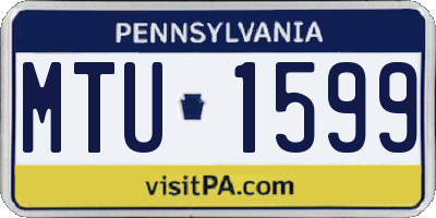 PA license plate MTU1599