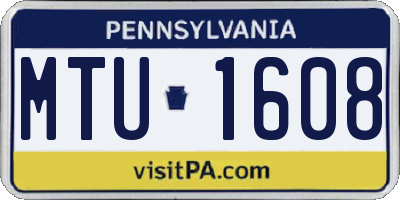 PA license plate MTU1608