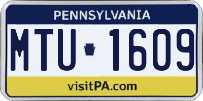 PA license plate MTU1609