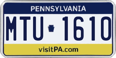 PA license plate MTU1610