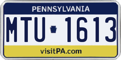 PA license plate MTU1613