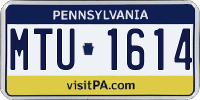 PA license plate MTU1614