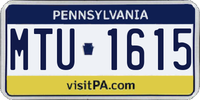 PA license plate MTU1615
