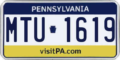 PA license plate MTU1619