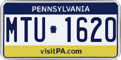 PA license plate MTU1620