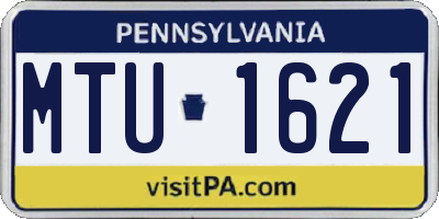 PA license plate MTU1621