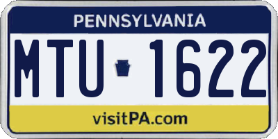 PA license plate MTU1622