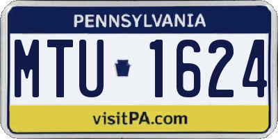 PA license plate MTU1624