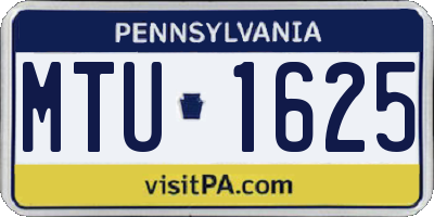PA license plate MTU1625