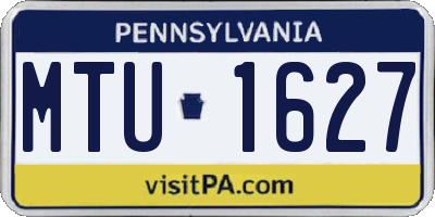 PA license plate MTU1627