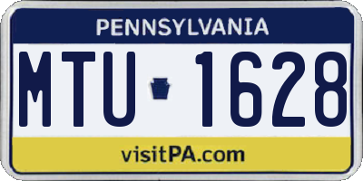 PA license plate MTU1628