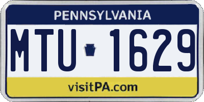PA license plate MTU1629
