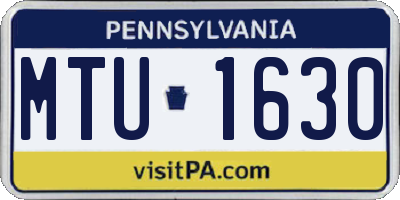 PA license plate MTU1630