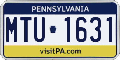 PA license plate MTU1631