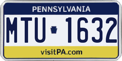 PA license plate MTU1632