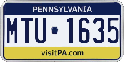 PA license plate MTU1635