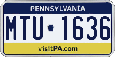 PA license plate MTU1636