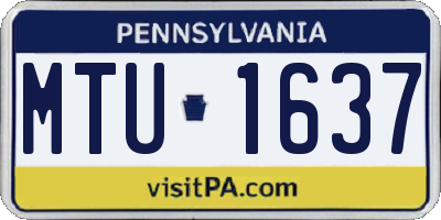 PA license plate MTU1637