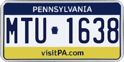 PA license plate MTU1638