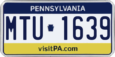 PA license plate MTU1639