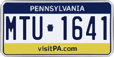 PA license plate MTU1641