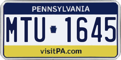 PA license plate MTU1645
