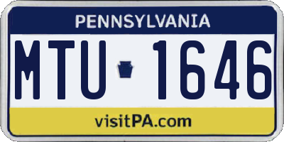 PA license plate MTU1646