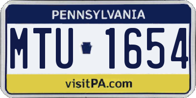 PA license plate MTU1654