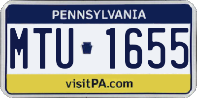 PA license plate MTU1655