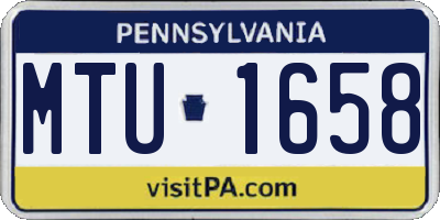 PA license plate MTU1658