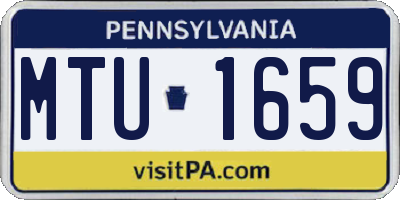 PA license plate MTU1659