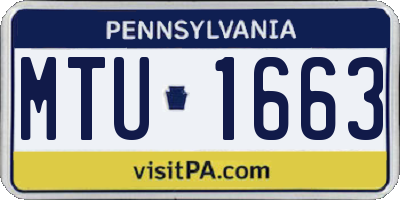 PA license plate MTU1663
