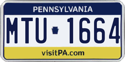 PA license plate MTU1664