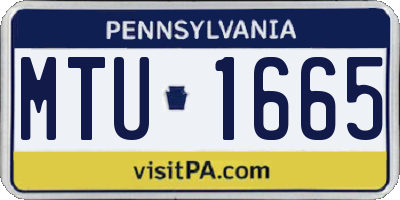 PA license plate MTU1665