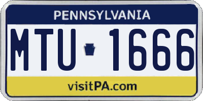 PA license plate MTU1666