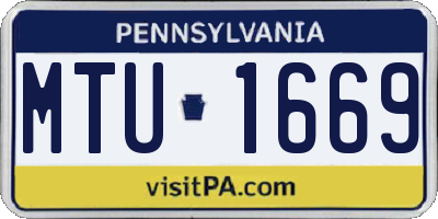 PA license plate MTU1669