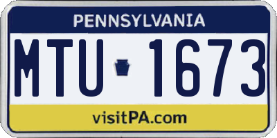 PA license plate MTU1673