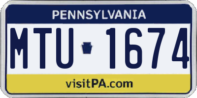 PA license plate MTU1674