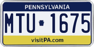 PA license plate MTU1675