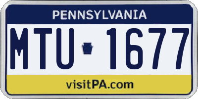 PA license plate MTU1677