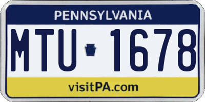 PA license plate MTU1678