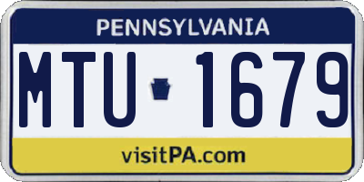 PA license plate MTU1679