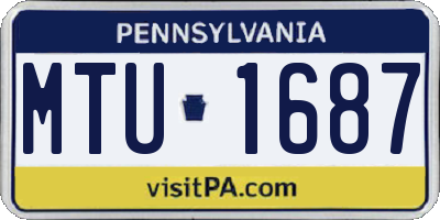 PA license plate MTU1687