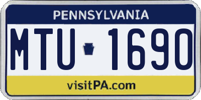 PA license plate MTU1690