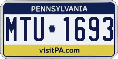 PA license plate MTU1693