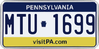 PA license plate MTU1699